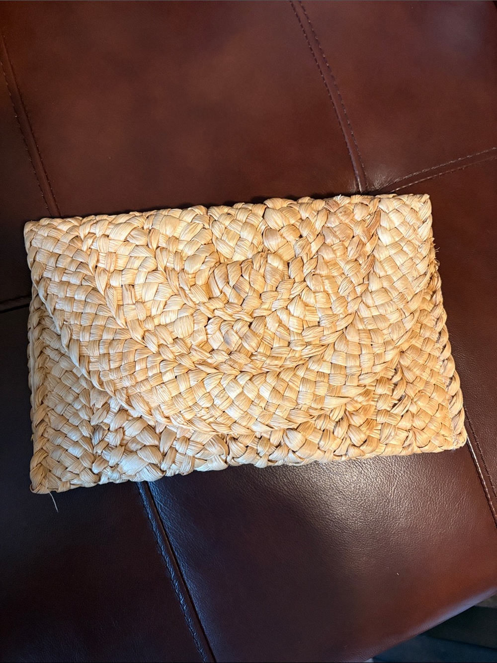 Woven Straw Clutch - Natural Straw Color